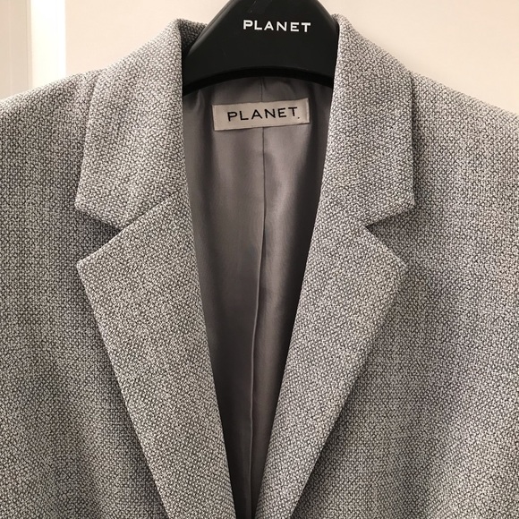 Bluish-light Gray Tweed Maxi Dress Coat ~ NWOT - Picture 4 of 14